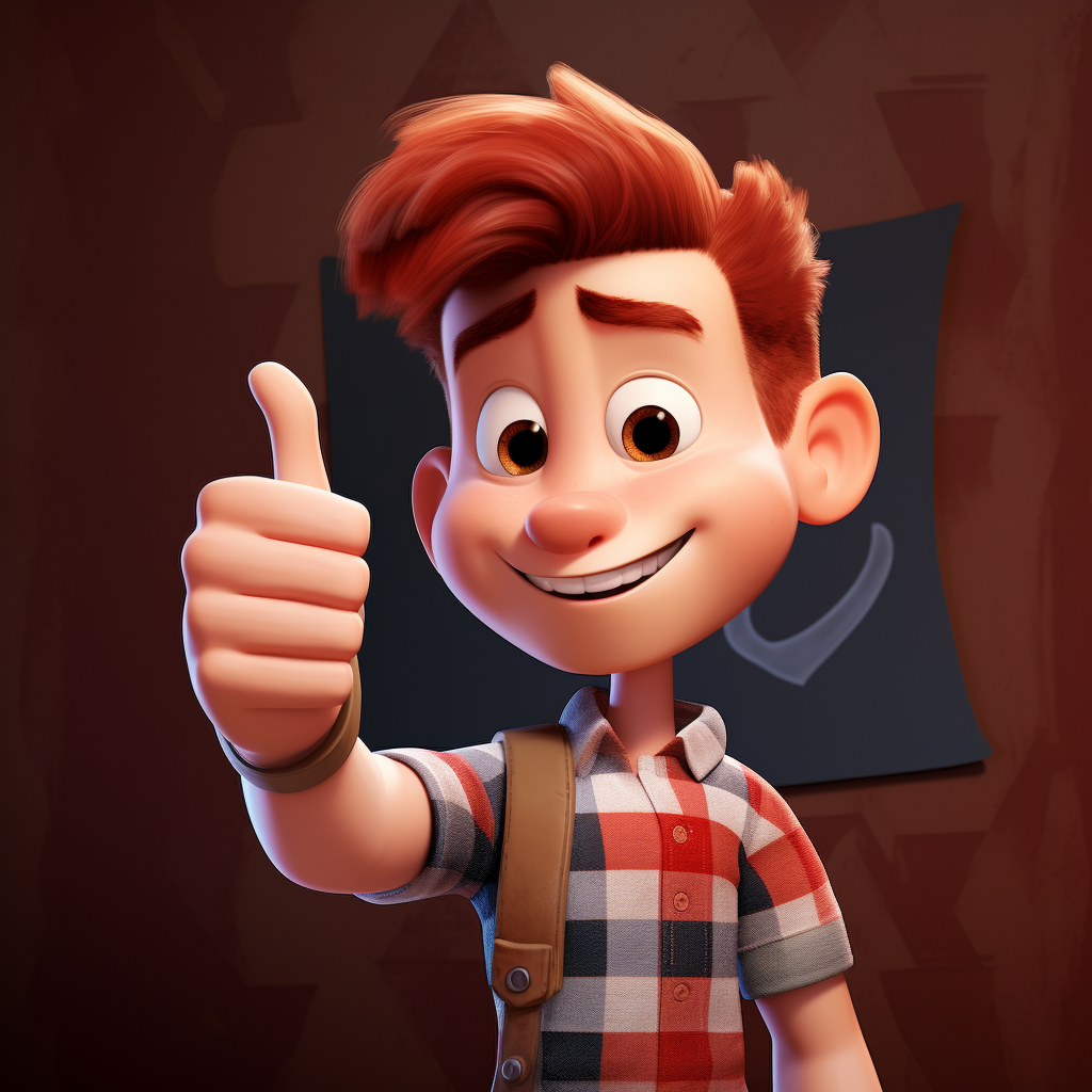 Pixar style happy student